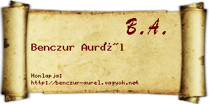 Benczur Aurél névjegykártya